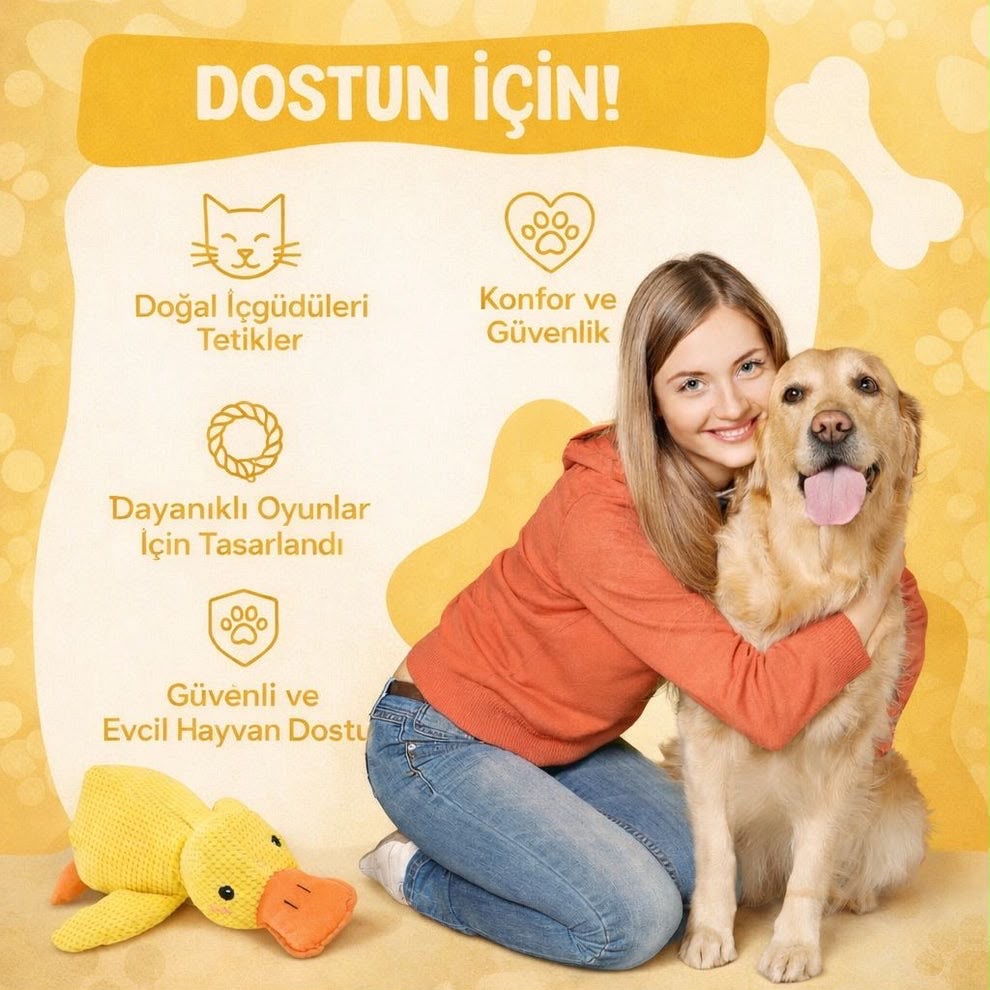 HappyDuck™ Öten ve Hışırdayan Oyun Arkadaşı